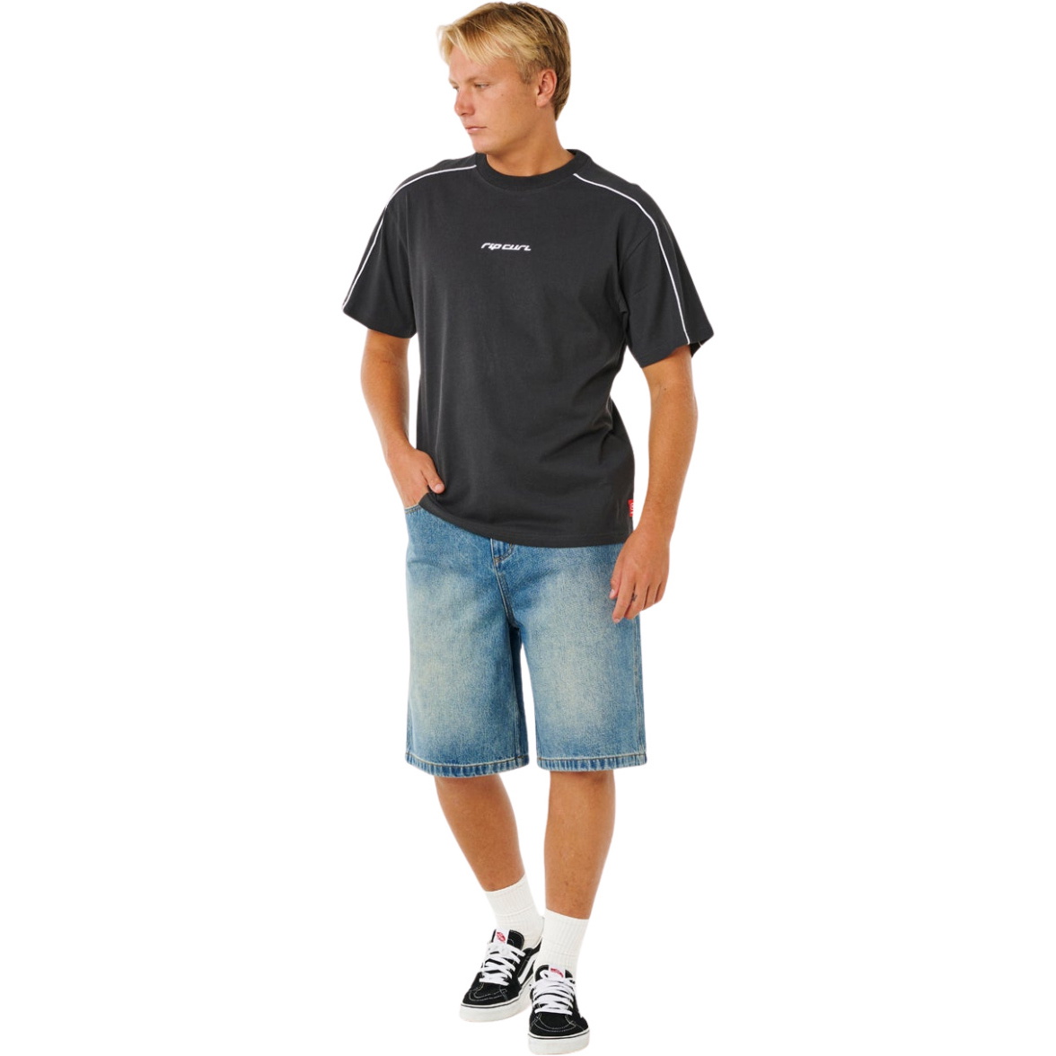 2026 Rip Curl Männer Inner Visions Panel Tee 110MTE - Washed Black